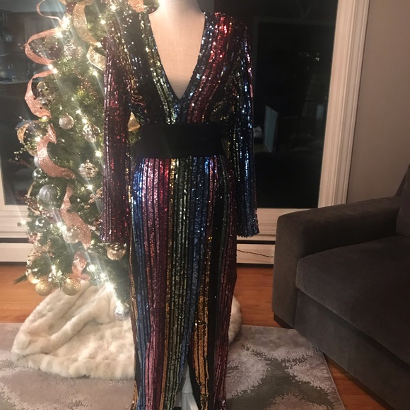 club l rainbow sequin dress